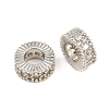Brass Micro Pave Clear Cubic Zirconia European Beads CU-CBA6A75-13P-2