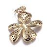 Brass Micro Clear Cubic Zirconia Pendants ZIRC-F120-043G-2
