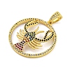 Golden Brass Micro Pave Cubic Zirconia Pendants KK-R159-37G-2