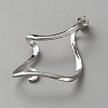1Pc Rhodium Plated 925 Sterling Silver Pendant Cabochon Settings STER-BC0002-90-3