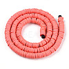 Flat Round Handmade Polymer Clay Beads CLAY-R067-6.0mm-14-2