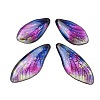 4Pcs Transparent Epoxy Resin Butterfly Wings Pendants RESI-C057-04C-1