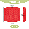 6Pcs 6 Colors Square Silicone Hot Mats for Hot Dishes AJEW-DC0001-14-2