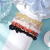 12 Constellation Natural Mixed Gemstone Chip Beaded Stretch Bracelets Sets for Women Men BJEW-JB10264-06-4