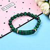 Synthetic Malachite Beads Stretch Bracelets BJEW-T022-04K-1-1