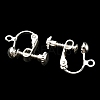 Rack Plated Brass Screw Clip-on Earring Findings KK-YW0001-10S-2