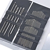 55Pcs Stainless Steel & Iron Yarn Needles PW-WG1A203-01-2