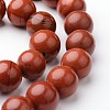 Round Natural Red Jasper Bead Strands G-J346-21-8mm-1