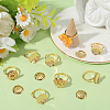 Brass Adjustable Ring Findings KK-BBC0018-54C-3