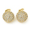 Rack Plating Brass Micro Pave Clear Cubic Zirconia Charms KK-Z067-23G-01-1