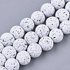 Spray Painted Natural Lava Rock Beads Strands G-N0324-D-10-1