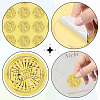 Gold Foil Paper Picture Stickers STIC-WH0030-003-3