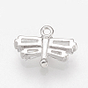 Brass Cubic Zirconia Charms ZIRC-Q002-127P-2