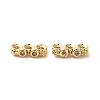 Brass Micro Pave Clear Cubic Zirconia Slide Charms KK-G481-01G-1