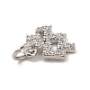Brass Micro Pave Cubic Zirconia Charms KK-E077-02P-09-3