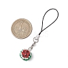 Watermelon Glass Seed Bead Beaded Charm Mobile Straps HJEW-MZ00183-3