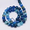 Natural Stripe Agate Beads Strands X-G-G581-8mm-05-2