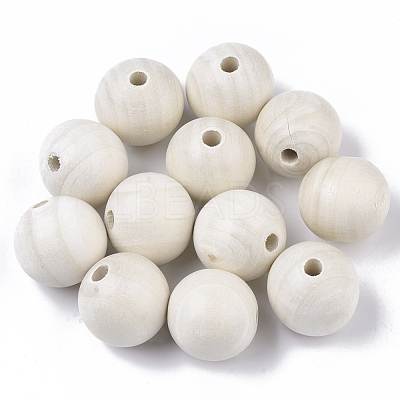 Natural Unfinished Wood Beads WOOD-S651-A25mm-LF-1