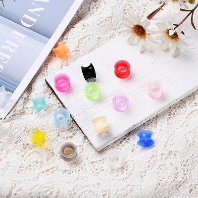 32Pcs 16 Colors Silicone Thin Ear Gauges Flesh Tunnels Plugs FIND-YW0001-17C-1