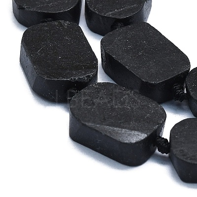 Natural Shungite Beads Strands G-K245-J22-01-1