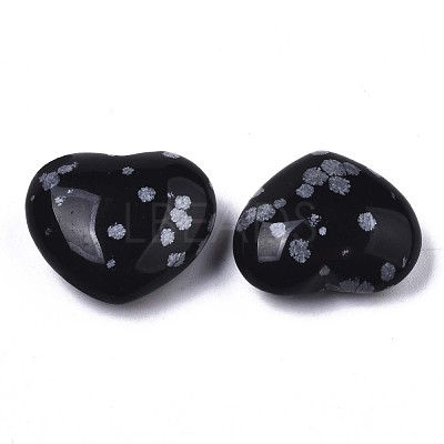 Natural Snowflake Obsidian Heart Love Stone G-N0326-56A-1