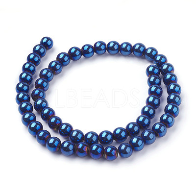 Non-Magnetic Synthetic Hematite Beads Strands G-C019-8mm-1