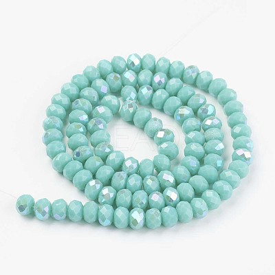 Electroplate Opaque Solid Color Glass Beads Strands EGLA-A034-P3mm-L15-1