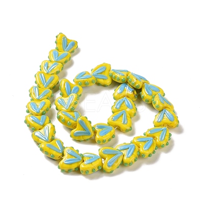 Heart Handmade Lampwork Beads Strands LAMP-G150-01C-1