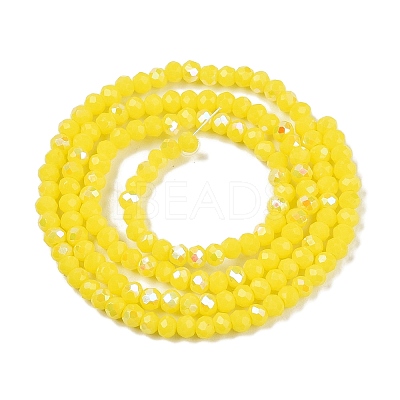 Electroplate Opaque Solid Color Glass Beads Strands EGLA-A044-P1mm-L04-1