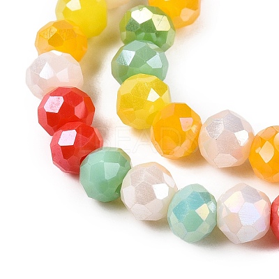 Electroplate Glass Beads Strands GLAA-T023-B16-08-1