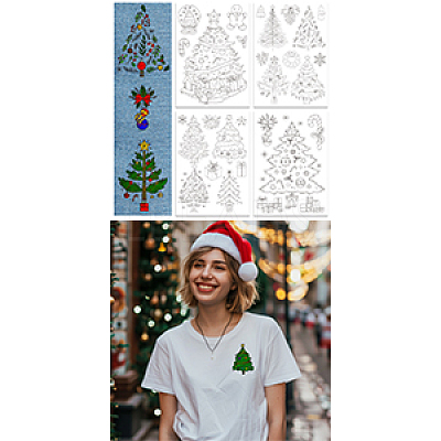 4 Sheets 11.6x8.2 Inch Stick and Stitch Embroidery Patterns DIY-WH0455-211-1
