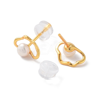 Natural Pearl Stud Earrings for Women EJEW-E303-19G-1
