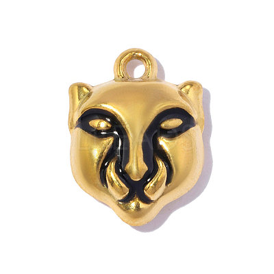304 Stainless Steel with Black Enamel Charms SA-OY001-91G-1