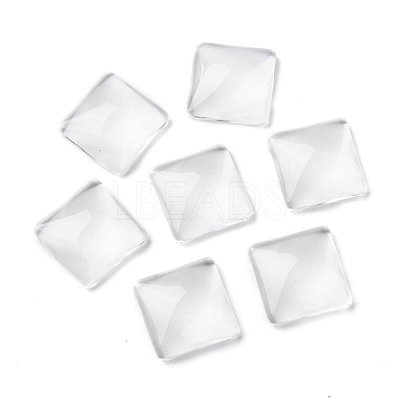 Transparent Clear Glass Square Cabochons GGLA-A001-15mm-1
