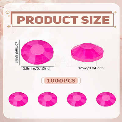 1000Pcs Glass Rhinestone Cabochons DIY-LP0002-52B-1