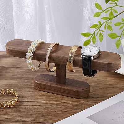 Wood T Bar Bracelet Display Stands ODIS-WH0061-39-1