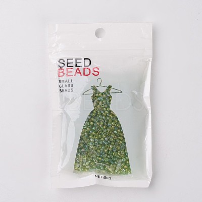 Round Transparent Colors Rainbow Glass Seed Beads X-SEED-A007-3mm-164-1