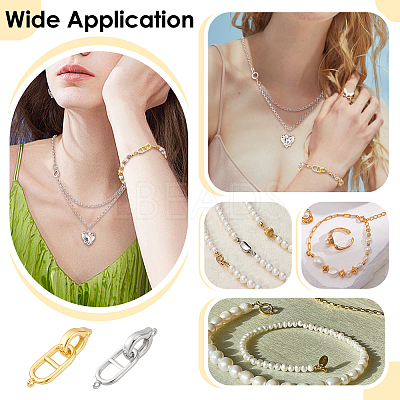 10Pcs 2 Colors Brass Fold Over Clasps KK-PH0014-44-1