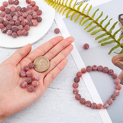 ARRICRAF Natural & Dyed Crackle Agate Beads Strands G-AR0003-41C-10mm-1