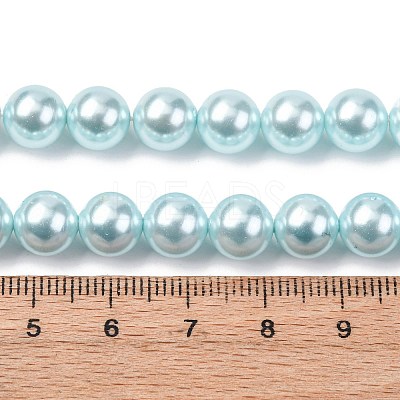 Electroplated Shell Pearl Beads Strands BSHE-G041-8mm-03-1