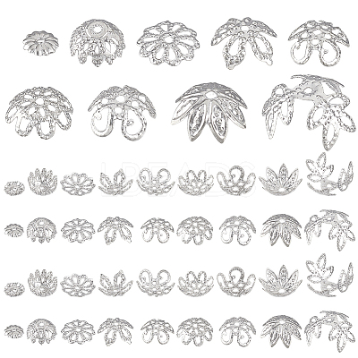 675Pcs 9 Styles Iron Bead Caps IFIN-GA0001-68-1