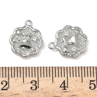 Christmas Brass Micro Pave Clear Cubic Zirconia Pendants KK-A280-03C-P-1