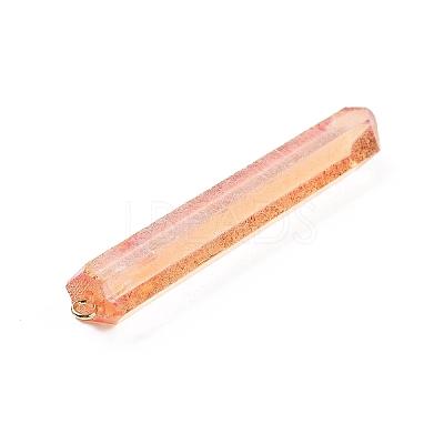 Electroplated Natural Quartz Pendants G-P315-B01-12G-1