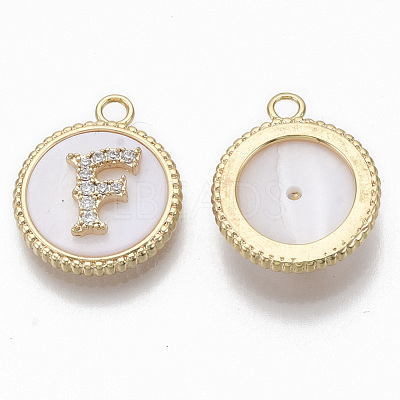 Brass Micro Pave Cubic Zirconia Pendants KK-T062-04F-NF-1