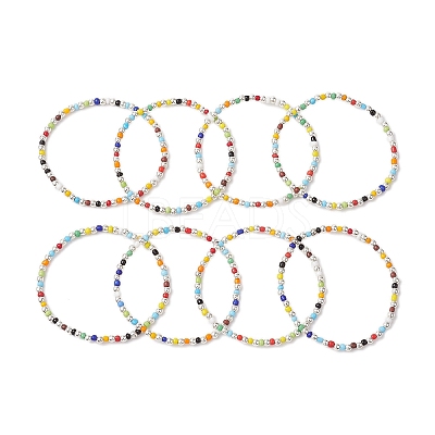 Glass Beads Beaded Stretch Bracelets BJEW-JB10957-1