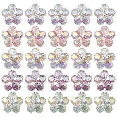 UV Plating Luminous Transparent Acrylic Beads OACR-P010-16-1