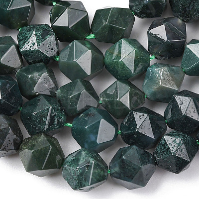 Natural Moss Agate Beads Strands G-F523-37-10mm-1