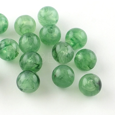 Acrylic Imitation Gemstone Beads OACR-R029-10mm-08-1