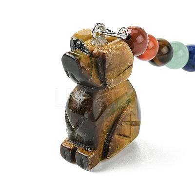 Dog Natural Gemstone Keychain KEYC-F040-06-1