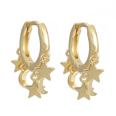 Brass Huggie Hoop Earrings EJEW-K083-44G-1